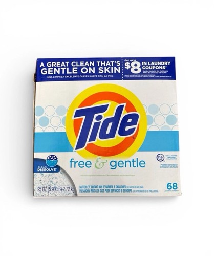Detergente para ropa en polvo suave y sin mareas HE 68 cargas 95 OZ (1 caja) NUEVO - Imagen 1 de 2