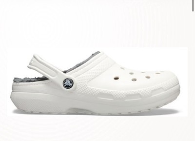 Crocs Classic Fleece Lined White Clogs 9M-11W