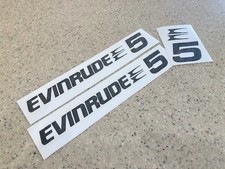 Evinrude 5 HV Vintage Perämoottori Motor Tarrat Musta Vinyl + Free Shipping