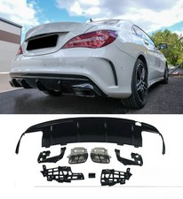 Heckdiffusor in Glanzschwarz f&uuml;r Mercedes W117 CLA45 mit Auspuffanlage 13&ndash;18 