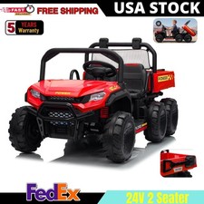 24V 2 Seater Ride on Dump Electric Car Truck w/ Remote Control Music Player 4WD