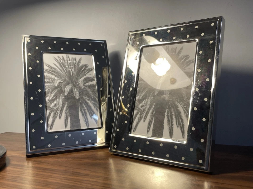 KATE SPADE New York Lenox Polka Dot Mirror Picture Frame Fits 4x6 RUSTIC Pair - Image 3 of 4