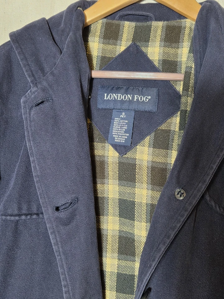 London туман Тренч, с капюшоном темно-синий/шотландский маленький маленький 100% хлопок оболочка - Изображение 2 из 4