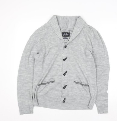 Roberto Island Herren grau Medium Kragen Knopf Cardigan Pullover