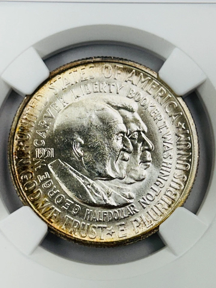 1951 S Washington Carver Silver Half Dollar NGC MS66+ Mintage 10,004-NGC Pop 34 - Image 2 of 4