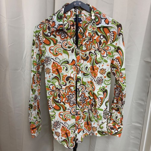 Kenzo Homme Mens Slim Fit Psychedelic Paisley Floral Button Down Shirt 42 16.5