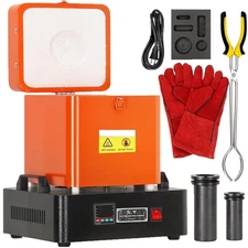 Gold Melting Furnace Electric Melting Furnace W/1+3 kg Crucibles 2100°F Digital