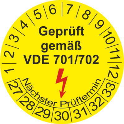 Prüfplaketten Geprüft VDE 701/702 Maschinen Prüfung  AN1597 2027