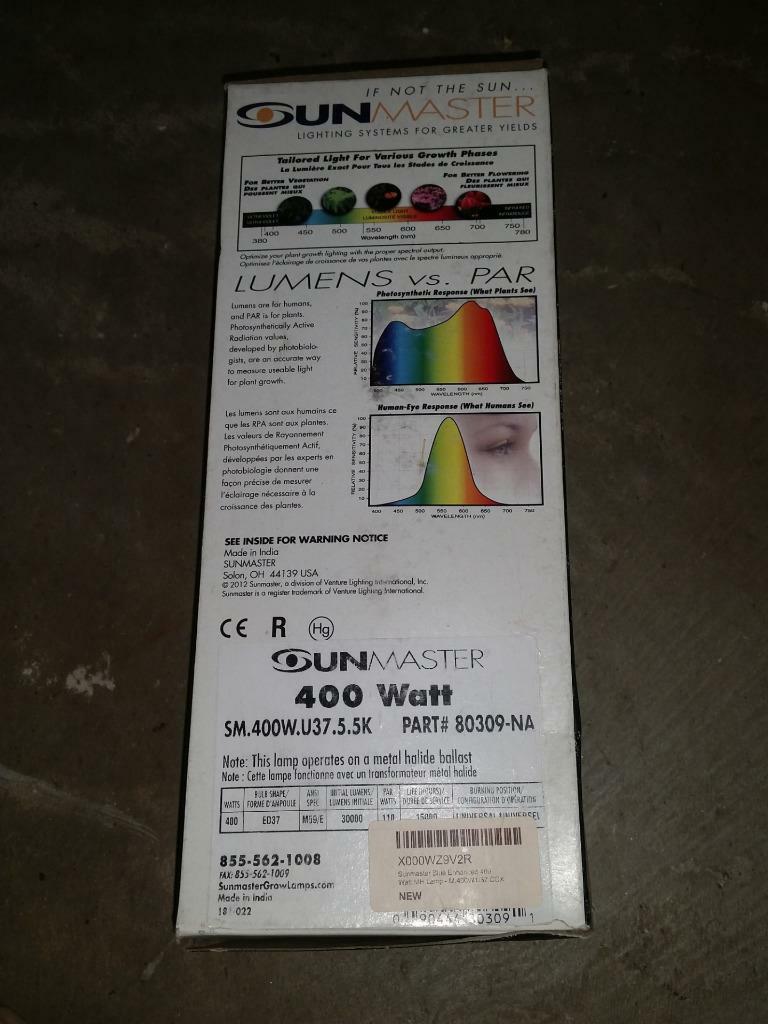 Sunmaster Blue Ice Standard Metal Halide Lamp 400w 5500k For Sale Online Ebay