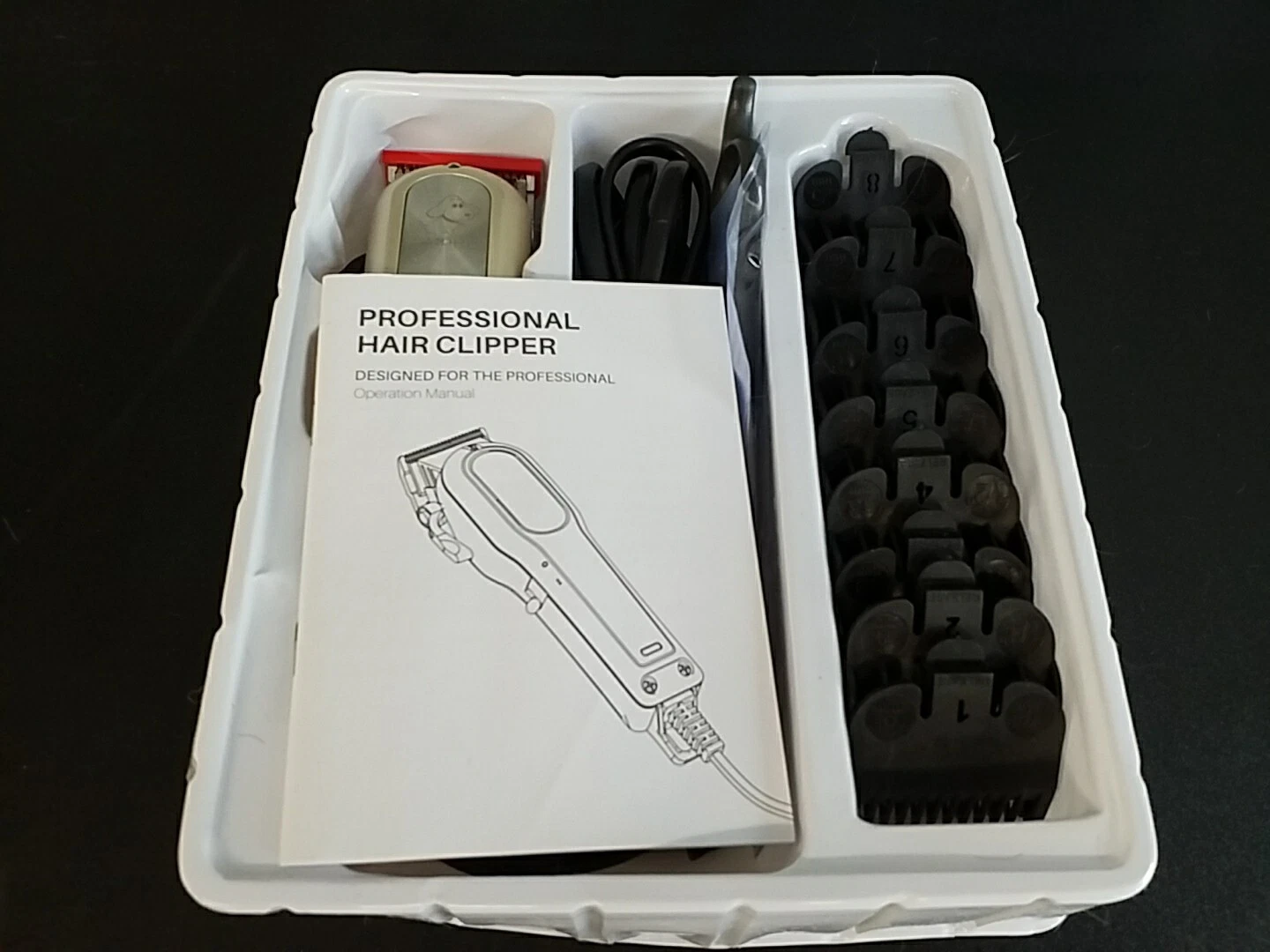 Omorc Professional Pet Hair Clipper Kit, Tug Free Blade, 8 Guards (GD077A) Used