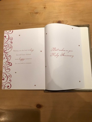 Ruby Wedding Anniversary card (boxed) - Picture 3 of 3