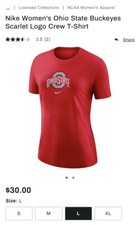 Nike Women's Ohio State Buckeyes Scarlet Logo Crew T-Shirt Sizes S M L XL XXL