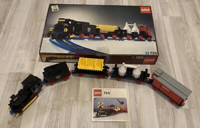 Lego 12V Eisenbahn Set D725   Vintage   OVP & Anleitung   viele Schienen   selte