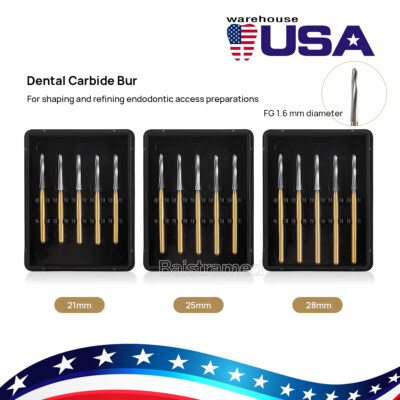 Dental Endodontic Tungsten Carbide Burs FG Round Bur High Speed 21/25/28mm