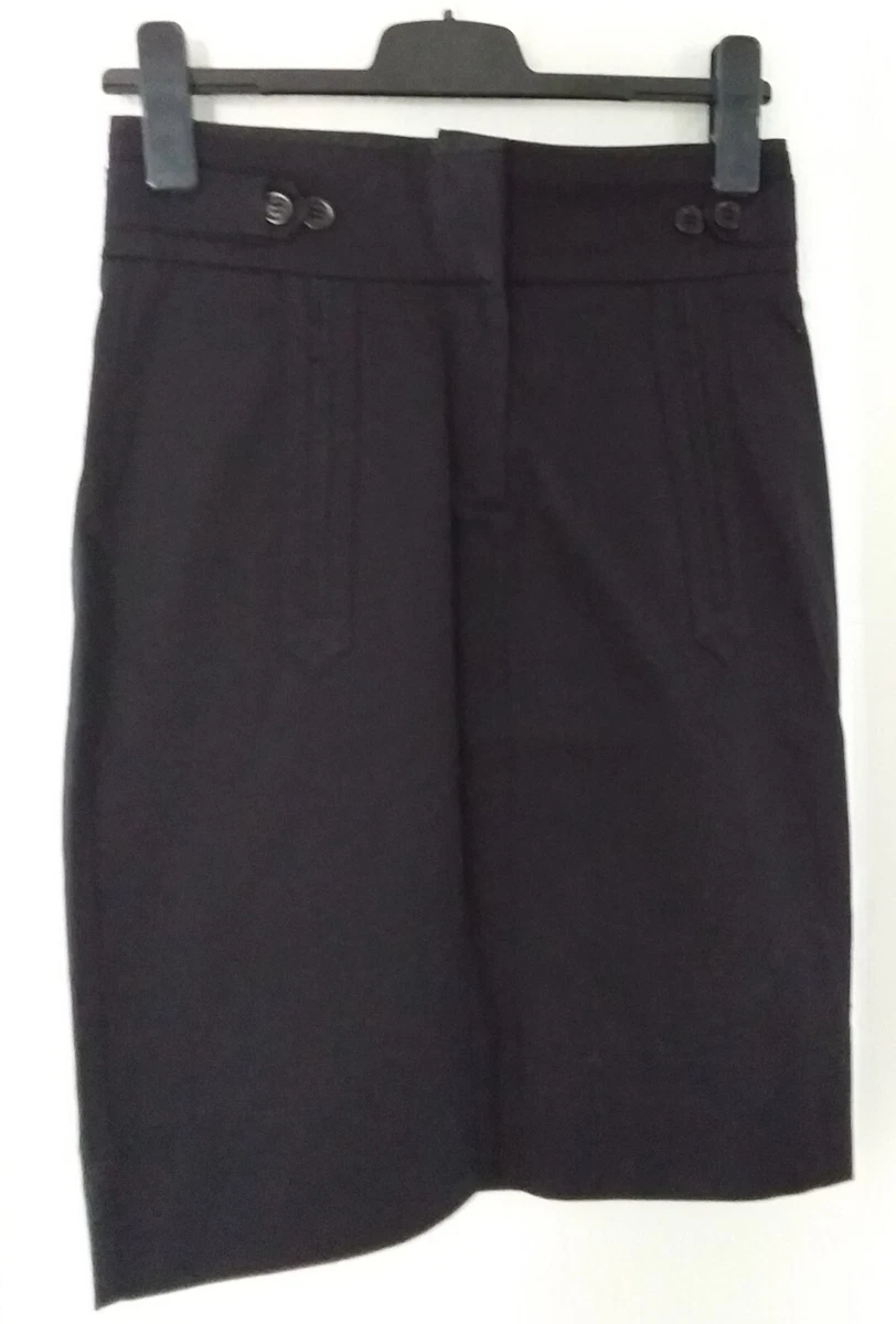 Jupe Midi Comptoir Des Cotonniers, Noire, Taille 8, Coupe A-line, Coton élasthanne
