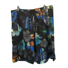 Mens Maui and Sons Multicolor Surfer Hibiscus Black 4 Way Stretch Board Sz 40