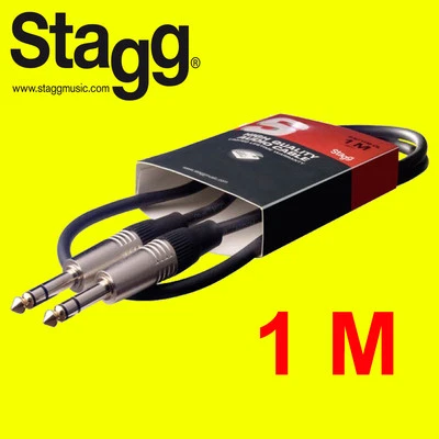 Stagg SAC1PS High Quality Deluxe Audio Cable -1m (3ft) 1/4" Stereo Jack to Jack