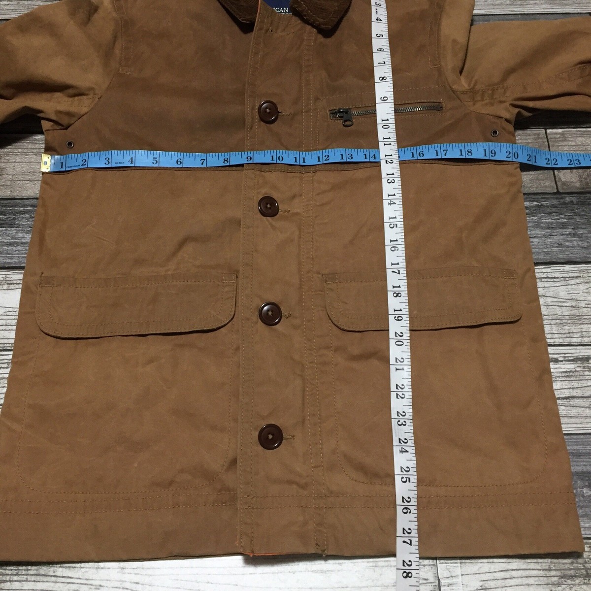 American Eagle Corduroy Collar Jacket Men's S Brown Tan Full