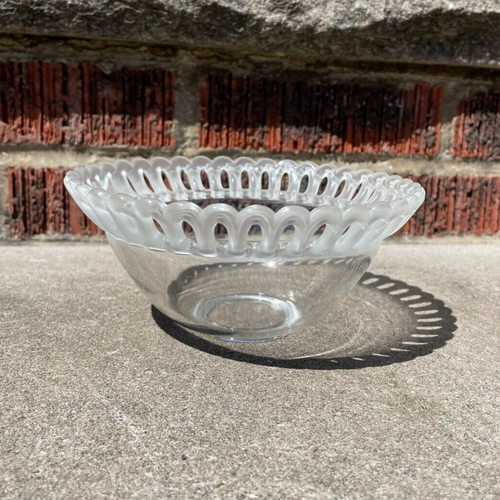 Vintage Glass Frosted Loop Dessert Bowls Dishes - Set of 4 - Picture 8 of 17