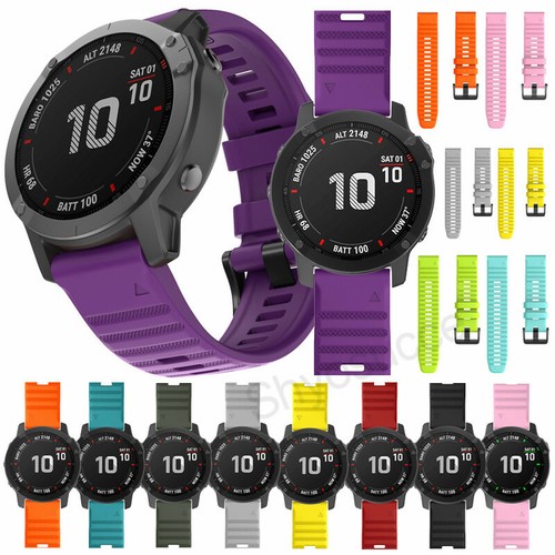 Cinturino da polso banda in silicone per Garmin Fenix 6 Sapphire 6X PRO  SOLAR 5X PLUS 3 HR | eBay