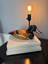 Vintage Wooden Duck Decoy Table Lamp