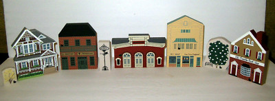 VTG.  CATS  MEOW  (8)  VILLAGE  COLLECTIBLES  DOWNTOWN  OFFICE  BUILDINGS etc.
