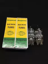 MATCHED PAIR AMPEREX 12AX7 A ECC83 Holland Premium VACUUM TUBES Test NOS 108479