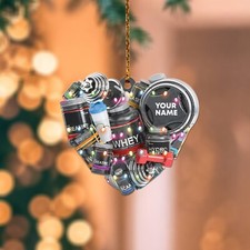 Bodybuilding Christmas Ornament, fitness, gym lover tree hanging decor