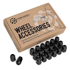 (20) Bulge Black Lug Nuts | 1/2-20, 1/2"x20 | Acorn Cone Seat | Fits Most Jeeps
