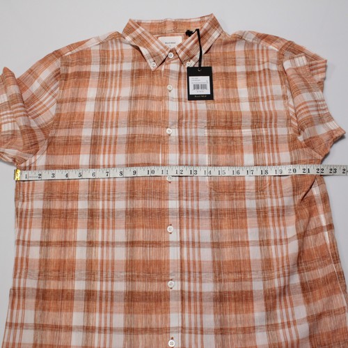 Billy Reid NWT Tuscumbia Casual Button Down Shirt Size L in Orange/White Plaid - Picture 4 of 11
