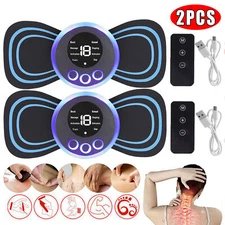 2X Mini EMS Neck Massager 8 Mode Cervical Massage Patch Pulse Muscle Stimulator