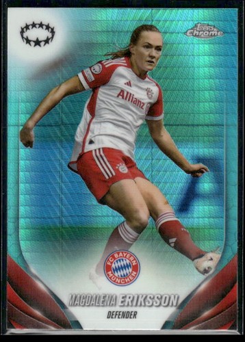 2023-24 Topps Chrome UEFA Women's #66 Magdalena Eriksson Aqua Prism