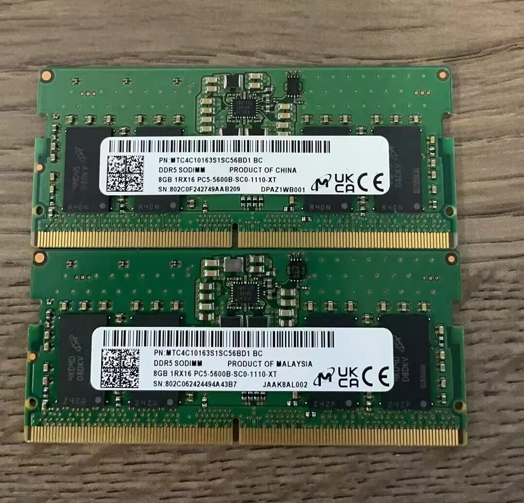Micron DDR5 5600Mhz 16GB×2 SODIMM Crucial 16GB DDR5 RAM Laptop Memory Kit (2x8GB), 5600MHz (or