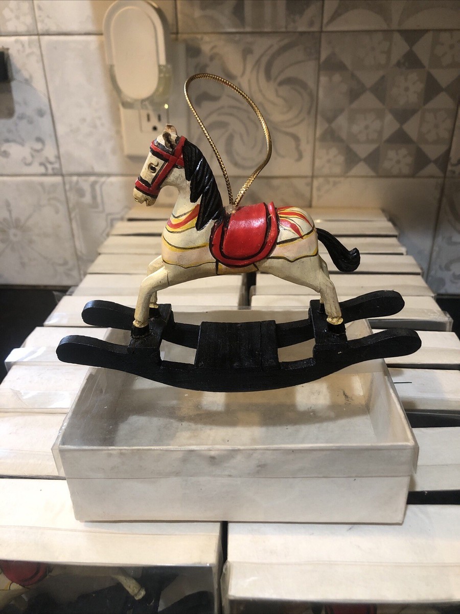 Lot of 40-Vintage Wooden Miniature Rocking Horse 3 1/4