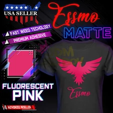 Matte Fluorescent Pink Heat Transfer Vinyl HTV T-Shirt 20" Wide Roll Iron Press