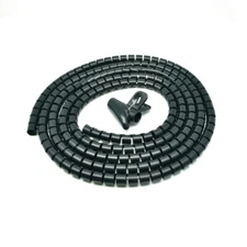 Spiral Cable Zip Wrap Black 15mm x 1.5m (0.6" x 4.92Ft)