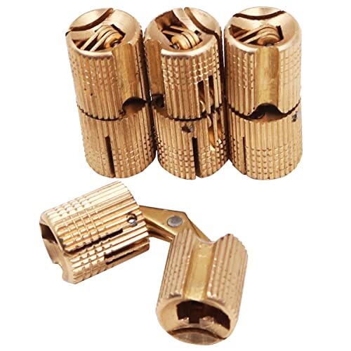 WANGCL 4 cerniere a botte in ottone, cerniere nascoste, cerniere per (p9m)