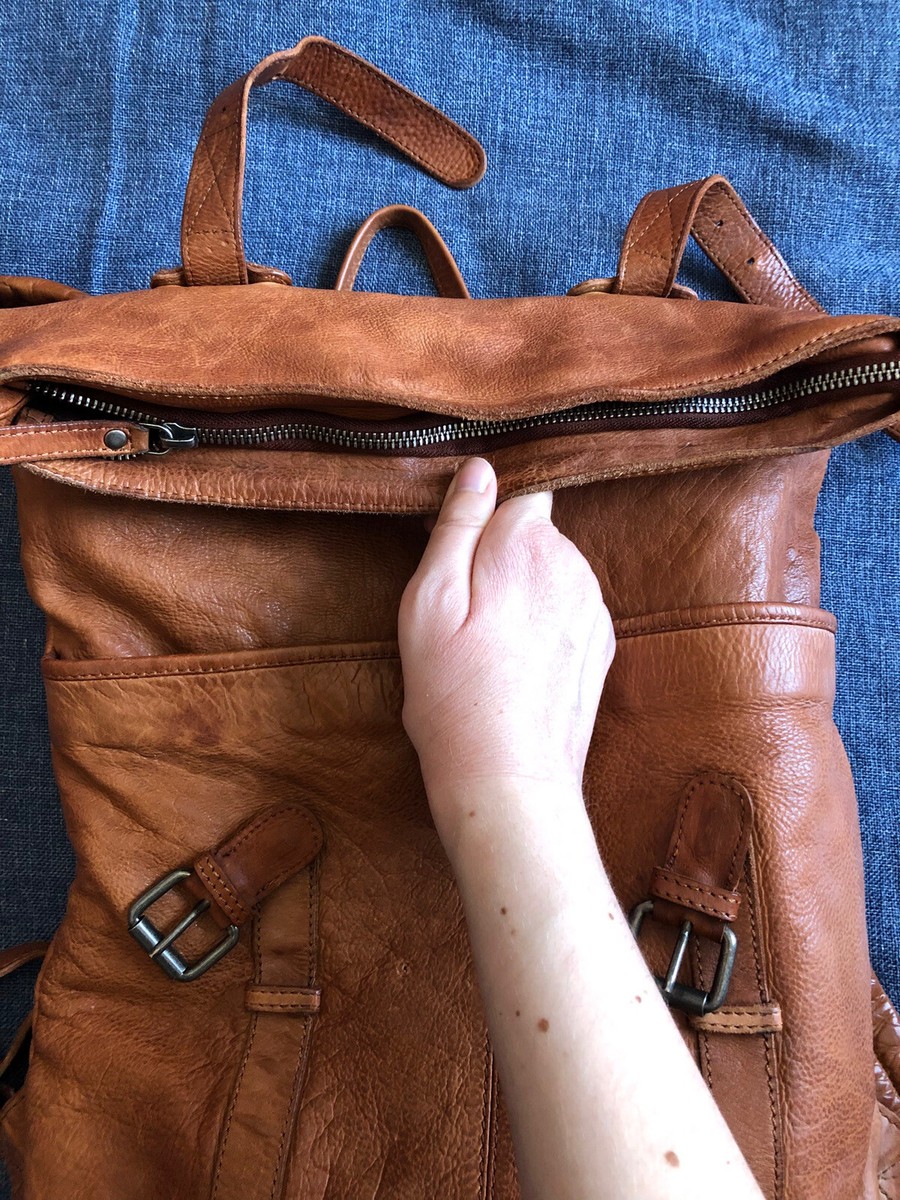 Vilenca Holland brown leather backpack classic elegant  display picture 2