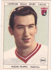 Figurina calciatori FUCHS FILIPPO - PADOVA N.350 Ed. LAVAZZA 1951 originale