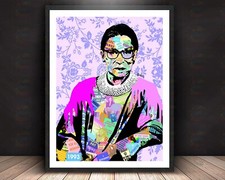 Judge Ruth Bader Ginsburg of JusticeArt Print,  Mounted Canvas, Framed, Acrylic
