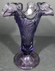 Fenton Amethyst Purple Ruffed Edge Empress Jonquil Daffodil Pedestal Vase (H83)