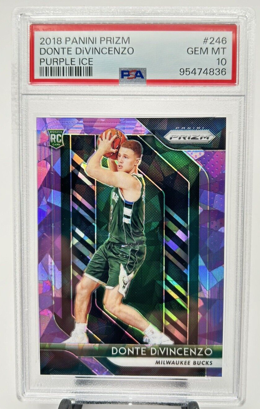 2018-19 Panini Prizm Donte Divincenzo #246 Purple Ice Prizm /149 PSA 10 RC MINT