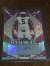 DERRICK BROWN 2020 Leaf Metal Rookies Autograph #6/15 PANTHERS AUBURN TIGERS DT