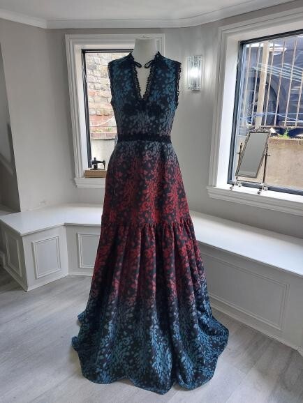 Exquisite Elie Saab Designer Brocade Chambray Dress/Gown