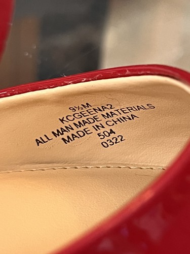 Calvin Klein Women's 9 1/2M Geena Pump Red Patent 609 Heels Christmas Is Coming. - Picture 7 of 14