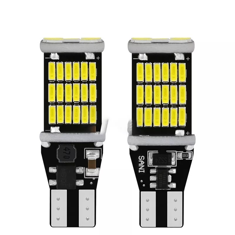 LAMPADA RETROMARCIA 45 LED T15 W16W CANBUS PER FIAT PUNTO EVO 6000K NO ERROR - 14