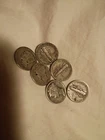 Dime Lot of 6 1943 1942 1945 1941 1925 1945 Mercury Dime Silver Coins Circulated