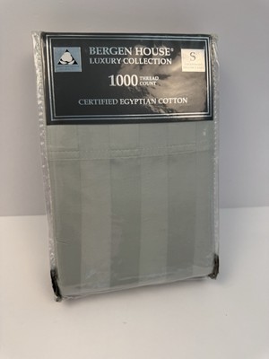 New Bergen House Luxury Collection 1000TC Blue Green Damask Stripe Standard