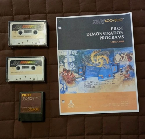 Atari Pilot Programming Language CXL4018 Cartridge, Demo Tapes & Users Guide