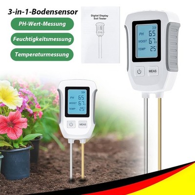 Soil Tester, 3-in-1 Plant Moisture Meter temperatur and PH Tester for Home